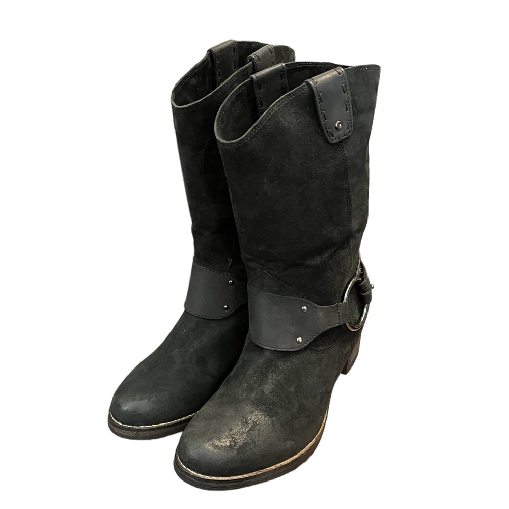 Johnston & Murphy Rhonda Harness Black Leather Boots